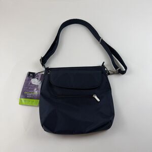 Travelon Anti Theft Classic 5 Point  Crossbody Mini Shoulder Bag NWT Blue  RTF